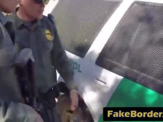 Border patrol agent buries johnson into latina's tight cunt